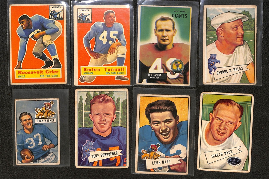 Lot of (11) 1951-55 Bowman Football & (27) 1955-56 Topps Football Cards w. 1956 Topps Rosie Grier