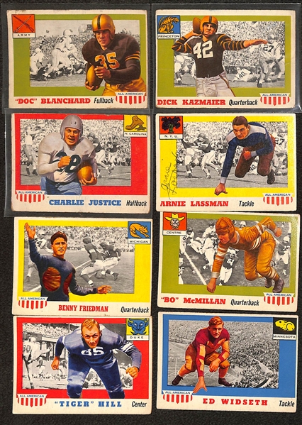 Lot of (11) 1951-55 Bowman Football & (27) 1955-56 Topps Football Cards w. 1956 Topps Rosie Grier