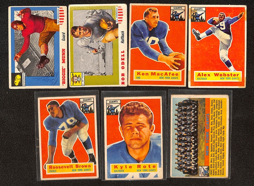 Lot of (11) 1951-55 Bowman Football & (27) 1955-56 Topps Football Cards w. 1956 Topps Rosie Grier