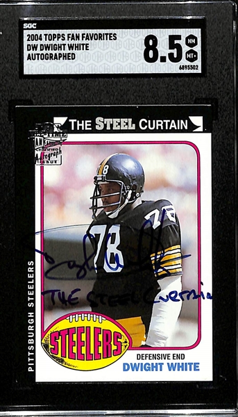 2004 Topps Fan Favorites Dwight White Autograph Steel Curtain Inscription Graded SGC 8.5