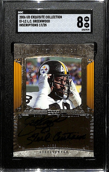 2006 Upper Deck Exquisite Collection LC Greenwood Inscription Autograph Graded SGC 8 (#/25)