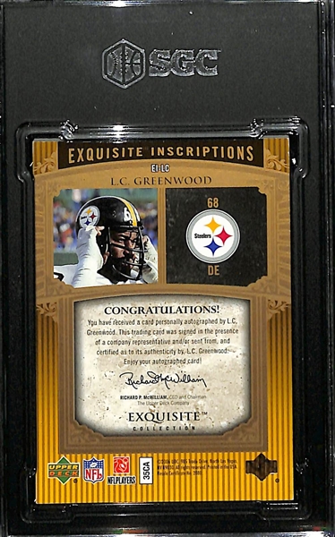 2006 Upper Deck Exquisite Collection LC Greenwood Inscription Autograph Graded SGC 8 (#/25)