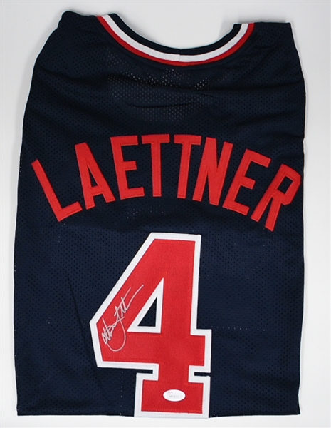 Magic Johnson & Christian Laettner Signed Team USA Style Jerseys - Both w. JSA COAs