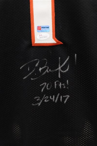 Devin Booker Signed Phoenix Suns Style Jersey (JSA COA) w. 70 Pts! 3/24/17 Inscription