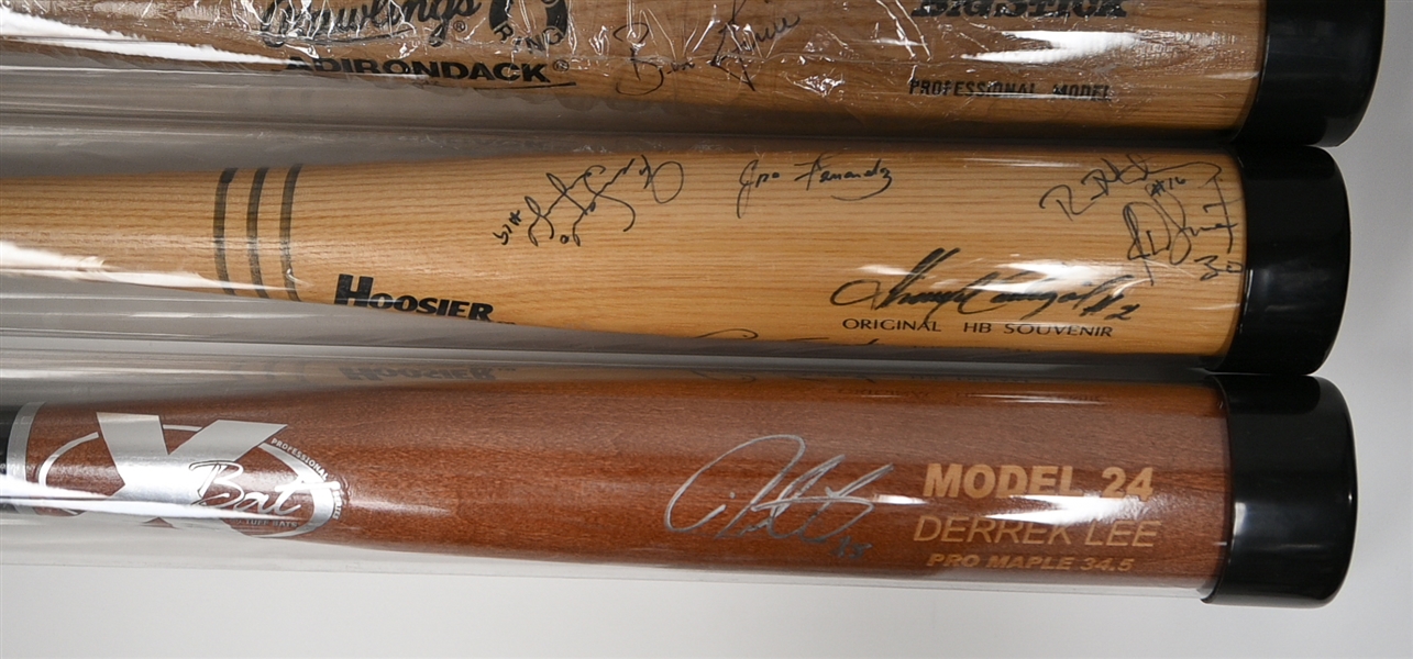 Lot of (7) Signed Baseball Bats - Brooks Robinson, Derrek Lee, Mike Lieberthal, Brian Schneider, Ben Grieve, Ian Stewart, & Harrisburg Senators Team (JSA Auction Letter)