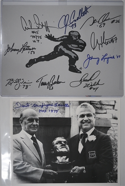 (12) Football Autographs w. Gale Sayers, Joe Gibbs, YA Tittle, More & Print w. 9 Heisman Winners - JSA Auction Letter