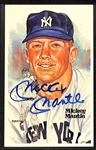 Mickey Mantle Signed Perez Steele Postcard (JSA Auction Letter)