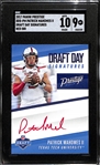 2017 Panini Prestige Patrick Mahomes II Draft Day Signatures Rookie Red Autograph (Only 25 Red Ink Made) SGC 9 (10 Autograph Grade)
