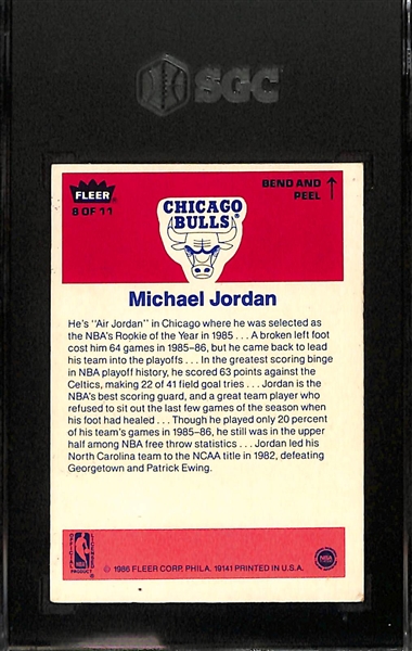 1986-87 Fleer Michael Jordan Rookie Sticker #8 Graded SGC 4.5