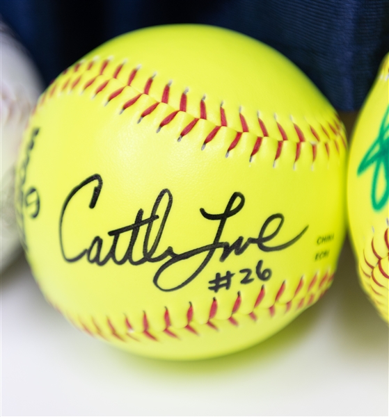 (5) Signed Team USA Softball Items - Jenny Finch Signed USA Jersey (PSA/DNA) & (4) Signed Softballs (Finch, Monica Abbott, Caitlyn Lowe, Jessica Mendoza) - JSA Auction Letter