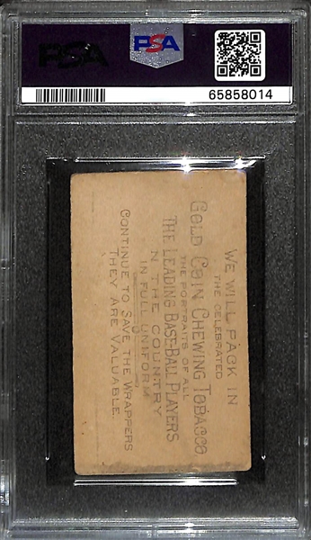 Rarely Seen 1887 N284 Gold Coin Chewing Tobacco Baseball Card Jim Fogerty (Stolen Base Leader Played for Philadelphia Quakers & Athletics) Graded PSA 2.5