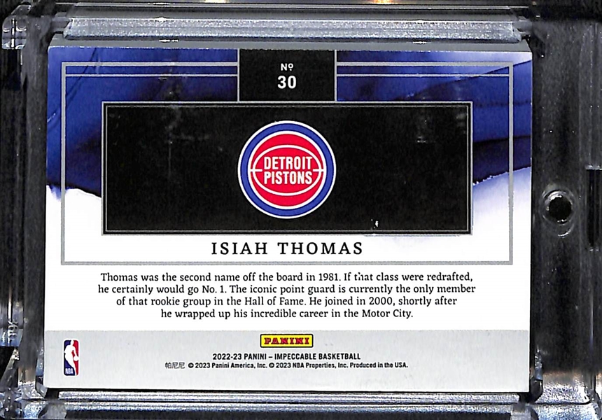 2022-23 Impeccable Isiah Thomas 1 Troy Ounce Silver Bar (#/20)