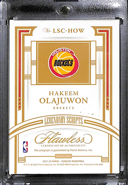 2021-22 Flawless Hakeem Olajuwon Legendary Scripts Autograph (#/25)