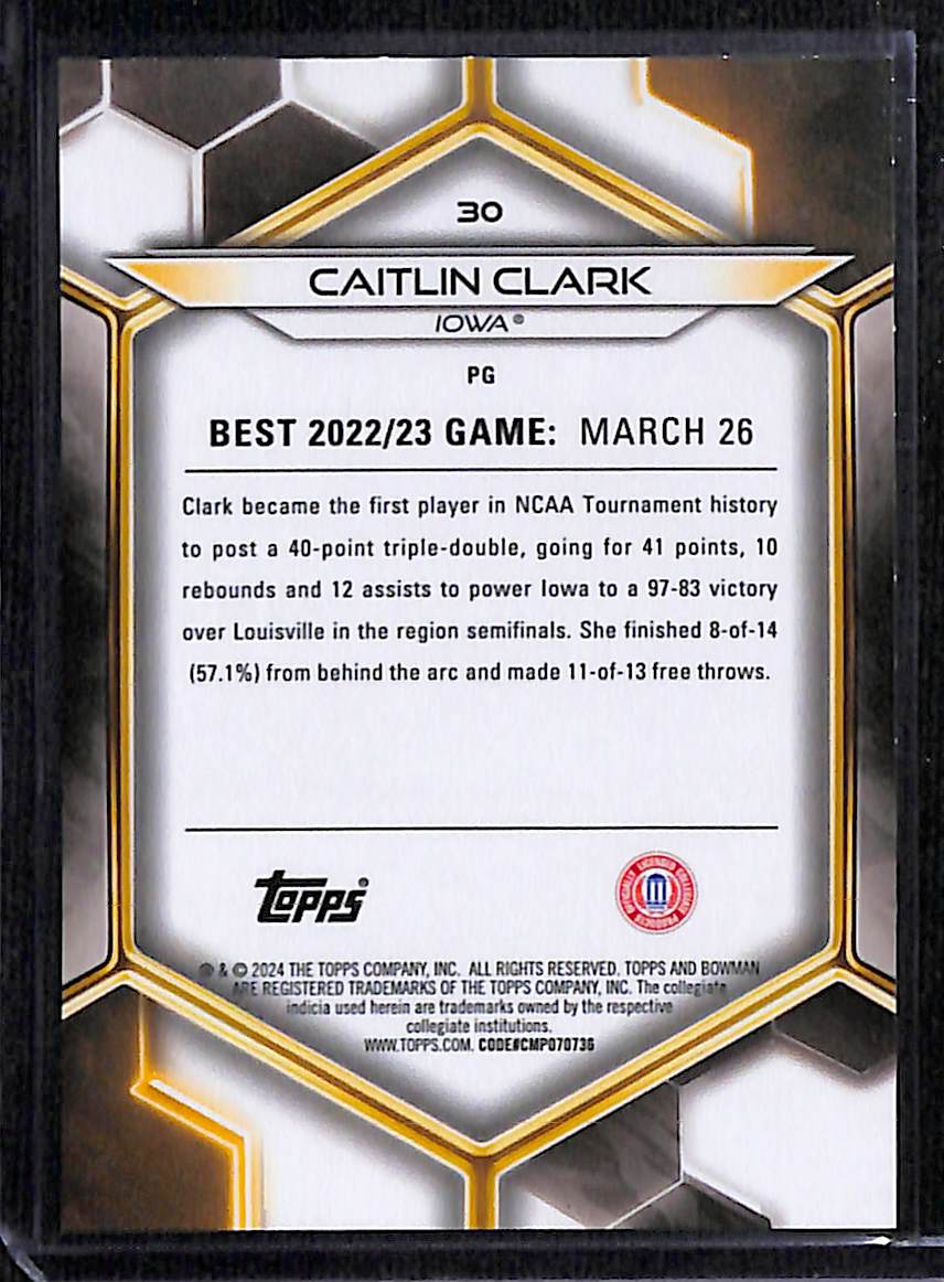 Lot Detail 2025 Bowmans Best University Caitlin Clark Rookie Orange