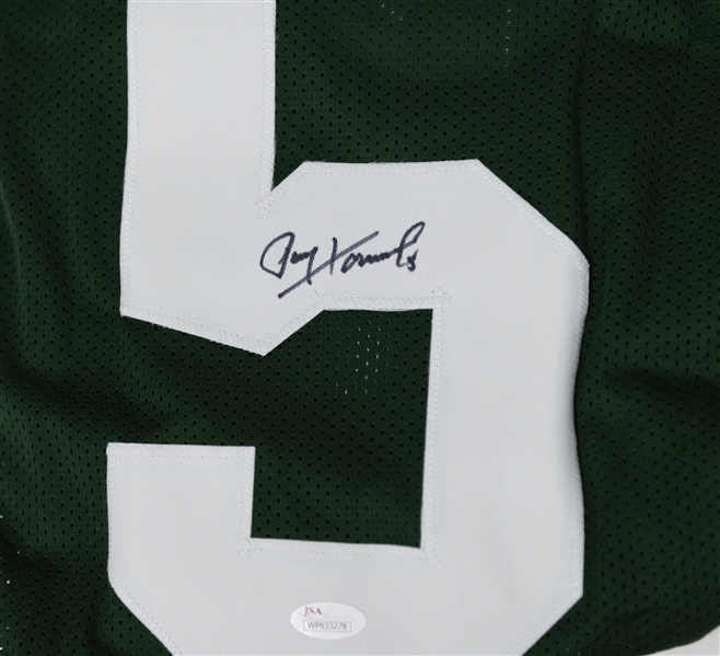 (3) Signed Football Jerseys - Paul Hornung (HOF - Packers - JSA COA), Bobby Bowden (Florida State - JSA COA), Matt Nagy (Bears Coach - Beckett COA)