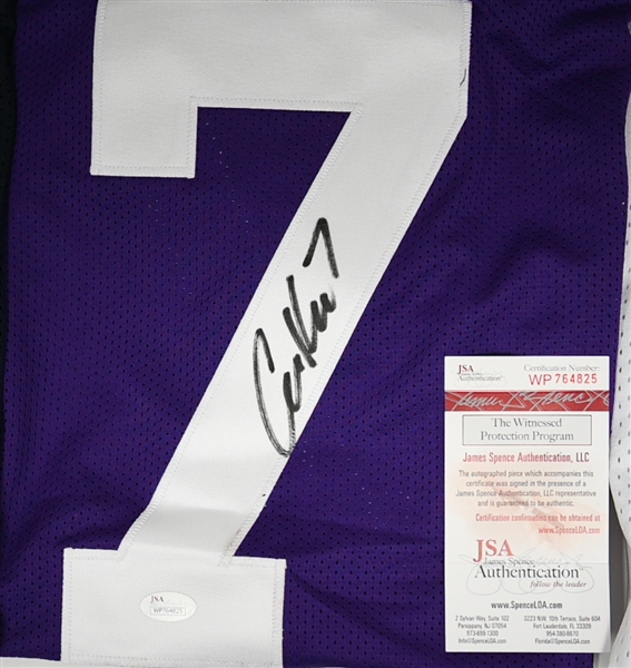 (3) Signed Football Jerseys -  Cam Newton (Panthers Style - JSA COA), Sam Bradford (Rams Style - JSA COA), Case Keenum (Vikings Style - JSA COA)