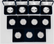 Lot of (11) American Eagle 1 Ounce (.999) Silver Proof Coins - (7) 2014, (4) 2015  
