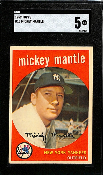 1959 Topps Mickey Mantle #10 Graded SGC 5