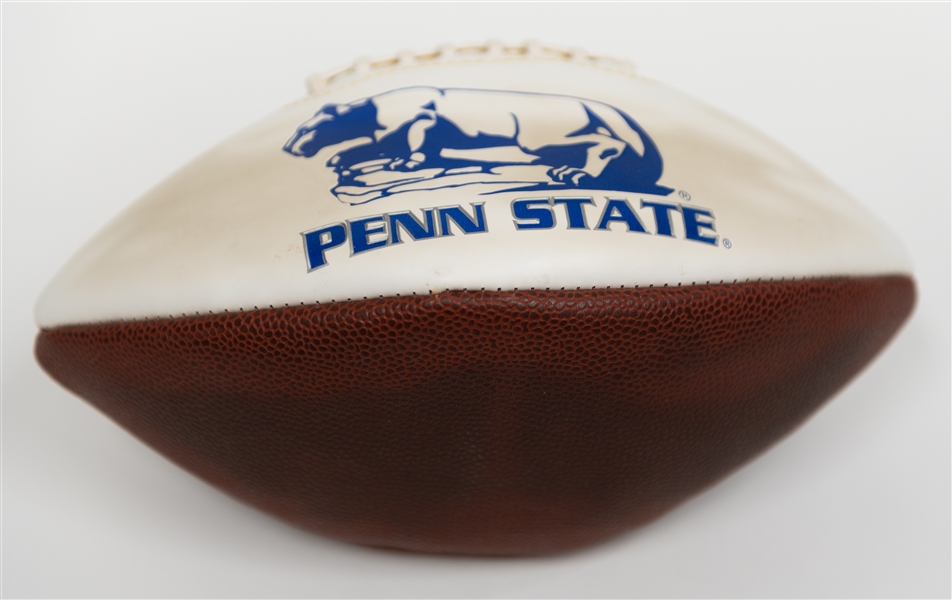 Joe Paterno Signed Penn State Football (JSA Auction Letter) - Some Toning/Discoloring on Football