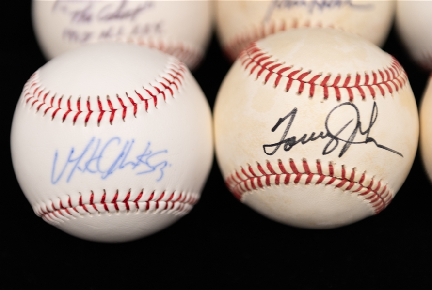 (8) Signed Baseballs (Goose Gossage, Rollie Fingers, Tommy John, Don Wert, Tom Herr, John Montefusco, + (JSA Auction Letter)