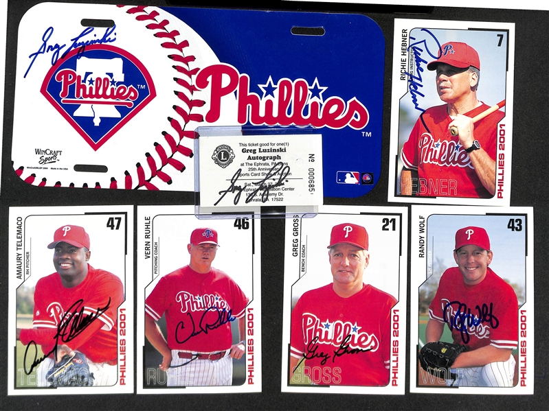 Lot of (20) Baseball Autographs Inc. Tony Gwynn, Don Zimmer, R. Santo, Doby/Garvey/Fingers, Gibson/Trammel/Parrish, Rhodes/Podres/Larsen, Roberts, + (JSA Auction Letter)