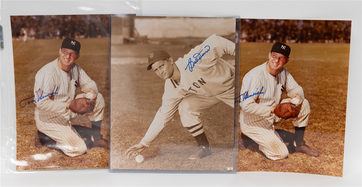 Lot of (21) Signed 8x10 Baseball Photos w. Nolan Ryan, Eddie Mathews, Lou Burdette, Enos Slaughter, Bobby Richardson, + (JSA Auction Letter)