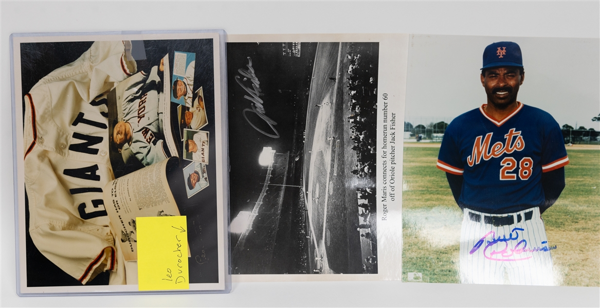 Lot of (21) Signed 8x10 Baseball Photos w. Nolan Ryan, Eddie Mathews, Lou Burdette, Enos Slaughter, Bobby Richardson, + (JSA Auction Letter)