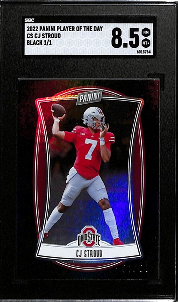 #ed 1/1 2022 CJ Stroud Panini Player of the Day Rookie Card Graded SGC 8.5 (A True One of One)
