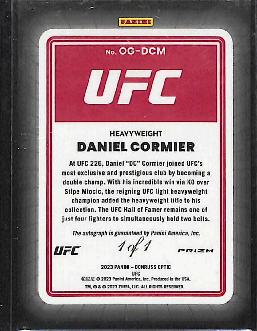 Lot Detail 2023 Donruss Optic UFC Daniel Cormier Autograph Gold Vinyl 1/1