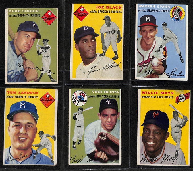 1954 Topps Complete Baseball Card Set (All 250 Cards) w. Hank Aaron, Al Kaline, & Ernie Banks Rookie Cards (Includes 6 SGC Graded Cards!)