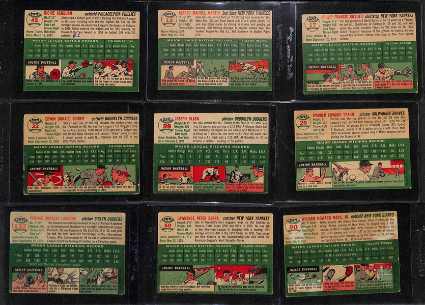 1954 Topps Complete Baseball Card Set (All 250 Cards) w. Hank Aaron, Al Kaline, & Ernie Banks Rookie Cards (Includes 6 SGC Graded Cards!)