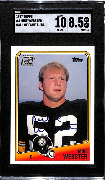 1997 Topps Mike Webster Hall of Fame Autograph Graded SGC 8.5 (10 Auto)