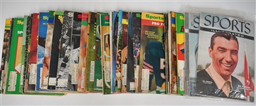 Lot of (41) 1955-1970 Sports Illustrated Magazines w. Ted Williams, Hank Aaron, Nameth, Butkis, Arnold Palmer, OJ Simpson & Bobby Hull