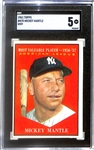 1961 Topps Mickey Mantle MVP Card #475 Graded SGC 5 
