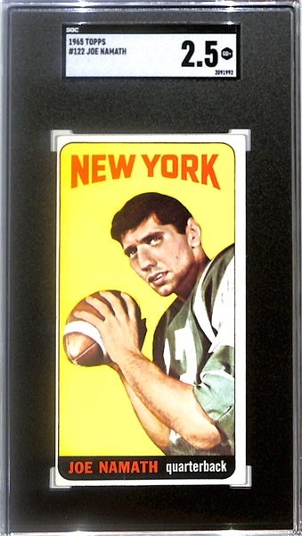 1965 Topps Football Joe Namath Rookie Card #122 Graded SGC 2.5