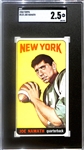 1965 Topps Football Joe Namath Rookie Card #122 Graded SGC 2.5