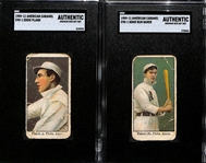 1909-11 E90-1 American Caramel Philadelphia As HOFer Lot - Eddie Plank & Home Run Baker (Both Graded SGC Authentic)