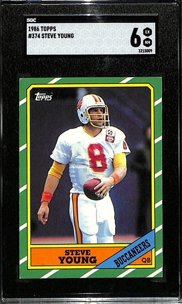 Lot of (3) SGC Graded Topps NFL Rookie Cards w. 1986 Jerry Rice (SGC 7.5), 1982 Lawrence Taylor (SGC 7.5), and 1986 Steve Young (SGC 6)