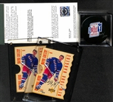 Lot of Wayne Gretzky Memorabilia inc. Signed 1996 - 3.5"x5" Oversized Commemorative Card w. Upper Deck Authentication 