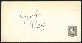 Groucho Marx Signed Stationary Card (Full JSA Letter of Authenticity) dated February 10, 1944