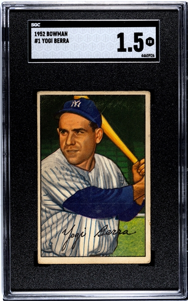 1951 Bowman Duke Snider #32 SGC 2.5 & 1952 Bowman Yogi Berra #1 SGC 1.5