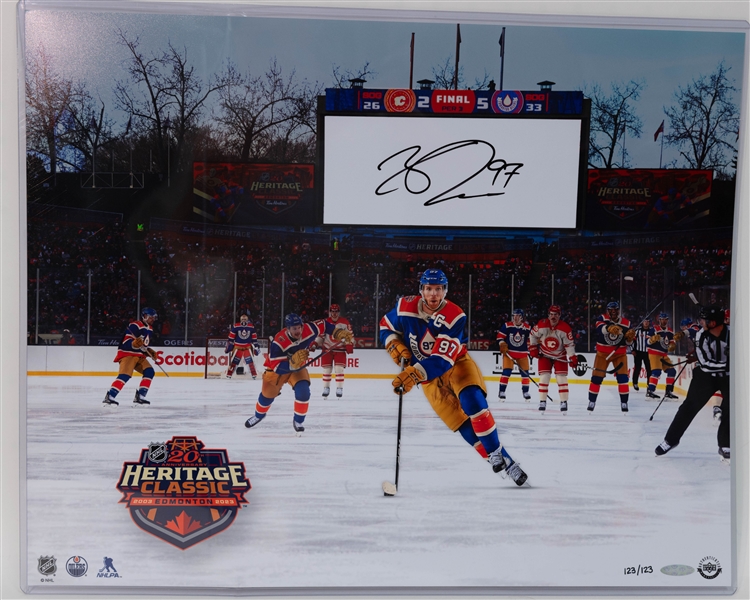 Connor McDavid Signed 2023 NHL Heritage Classic 20x16 Print - UDA