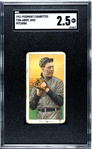 1910-11 T206 Addie Joss Pitching - Piedmont Back 350-460 Subjects - SGC 2.5