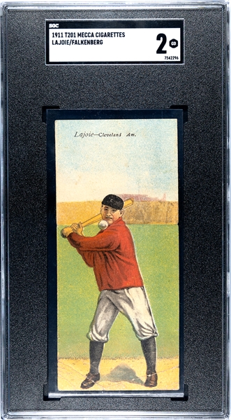 1911 T201 Mecca Double Folder Nap Lajoie/Falkenberg - SGC 2