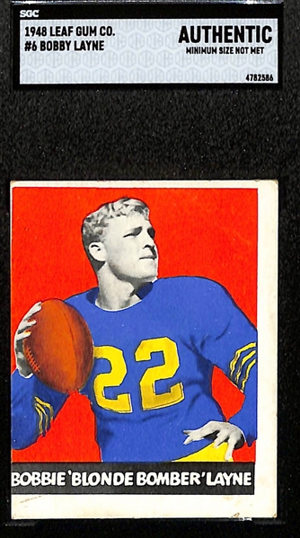 1948 Leaf Bobby Blonde Bomber (HOF) Rookie Card # 6 Graded SGC Authentic (Undersized)