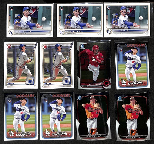 (1600+) Mostly Baseball Rookie & Prospect Cards w. Bobby Witt Jr, Elly de la Cruz, Yamamoto, Jackson Holliday, Gunnar Henderson, Jasson Dominguez, Anthony Volpe, + 