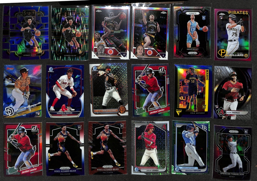 Lot of Over (1600) Sports Cards - Mostly Inserts/Refractors/Color Variations - w. Julio Rodriguez, Mookie Betts, Barry Sanders, Dan Marino, Ron Holland II, Ja Morant, Chet Holmgren, H. Van Lith, +