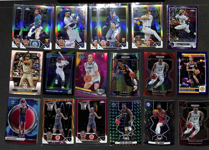Lot of Over (1600) Sports Cards - Mostly Inserts/Refractors/Color Variations - w. Julio Rodriguez, Mookie Betts, Barry Sanders, Dan Marino, Ron Holland II, Ja Morant, Chet Holmgren, H. Van Lith, +