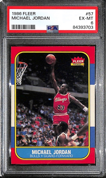 1986 Fleer Michael Jordan #57 Rookie Card - PSA 6