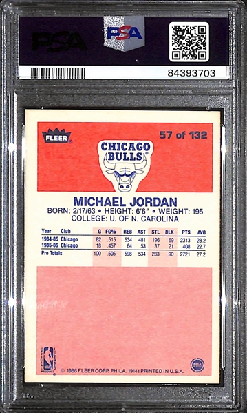 1986 Fleer Michael Jordan #57 Rookie Card - PSA 6